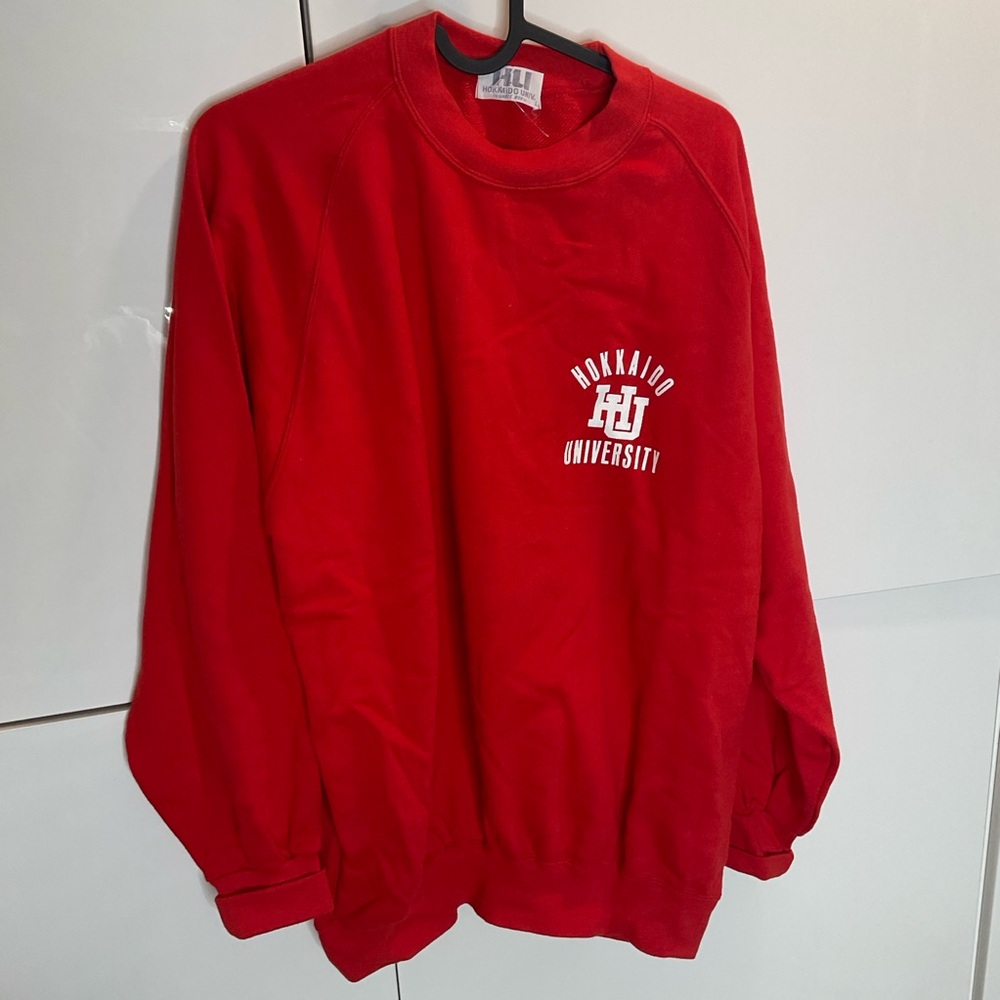 Hokkaido University Vintage Red Sweatshirt French Terrycloth